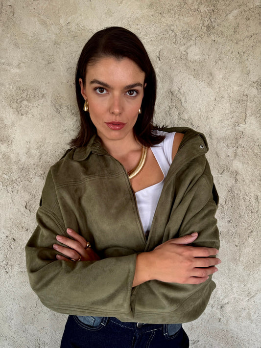 Olive Suede Jacket