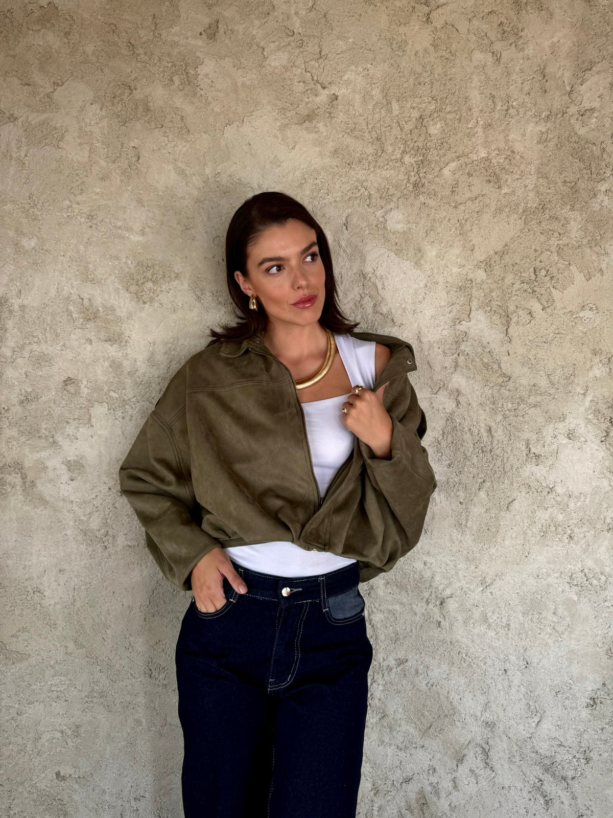Olive Suede Jacket