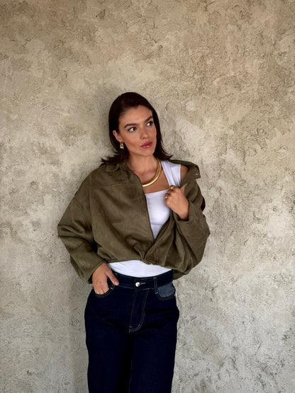 Olive Suede Jacket