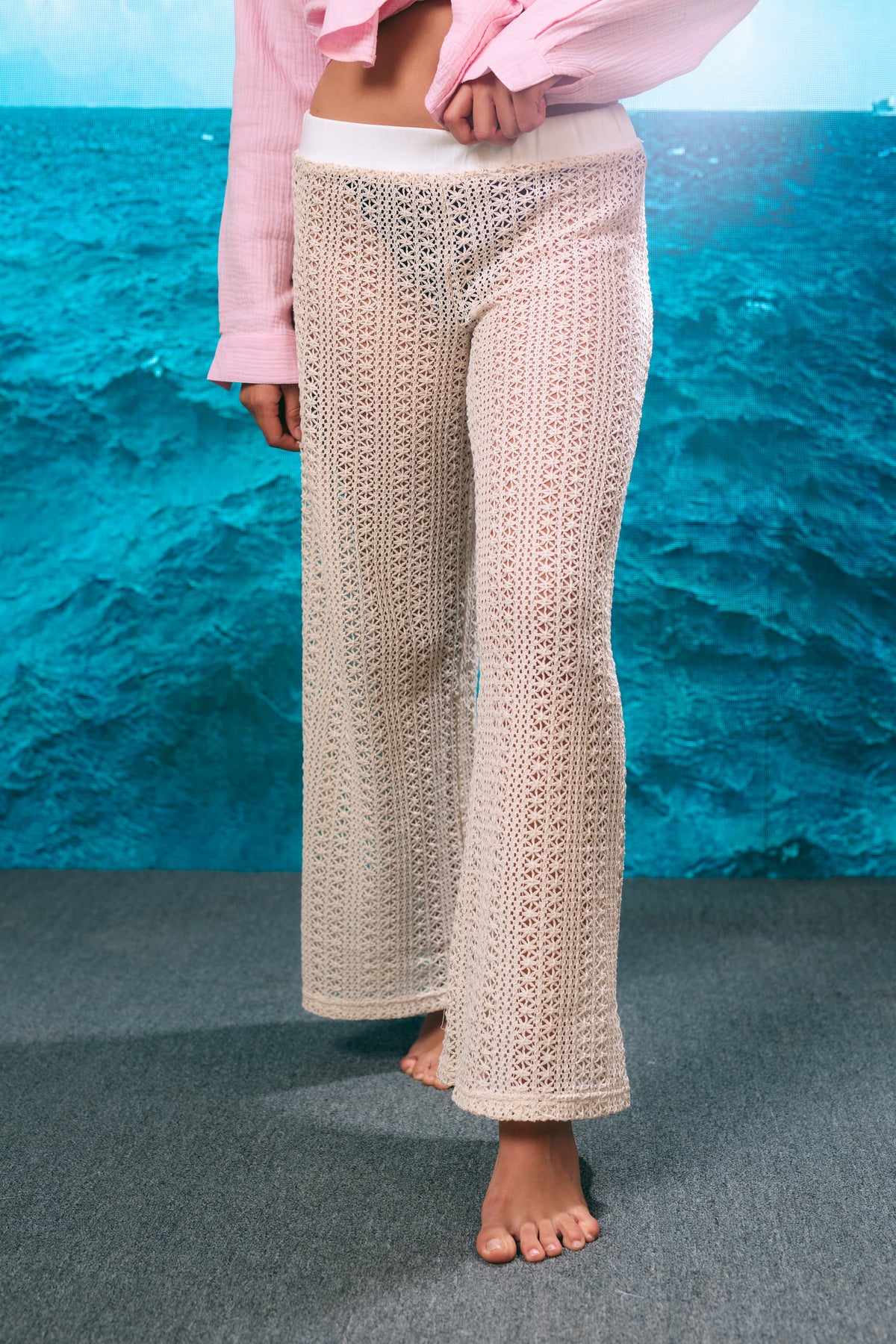 Beige Beach Pants