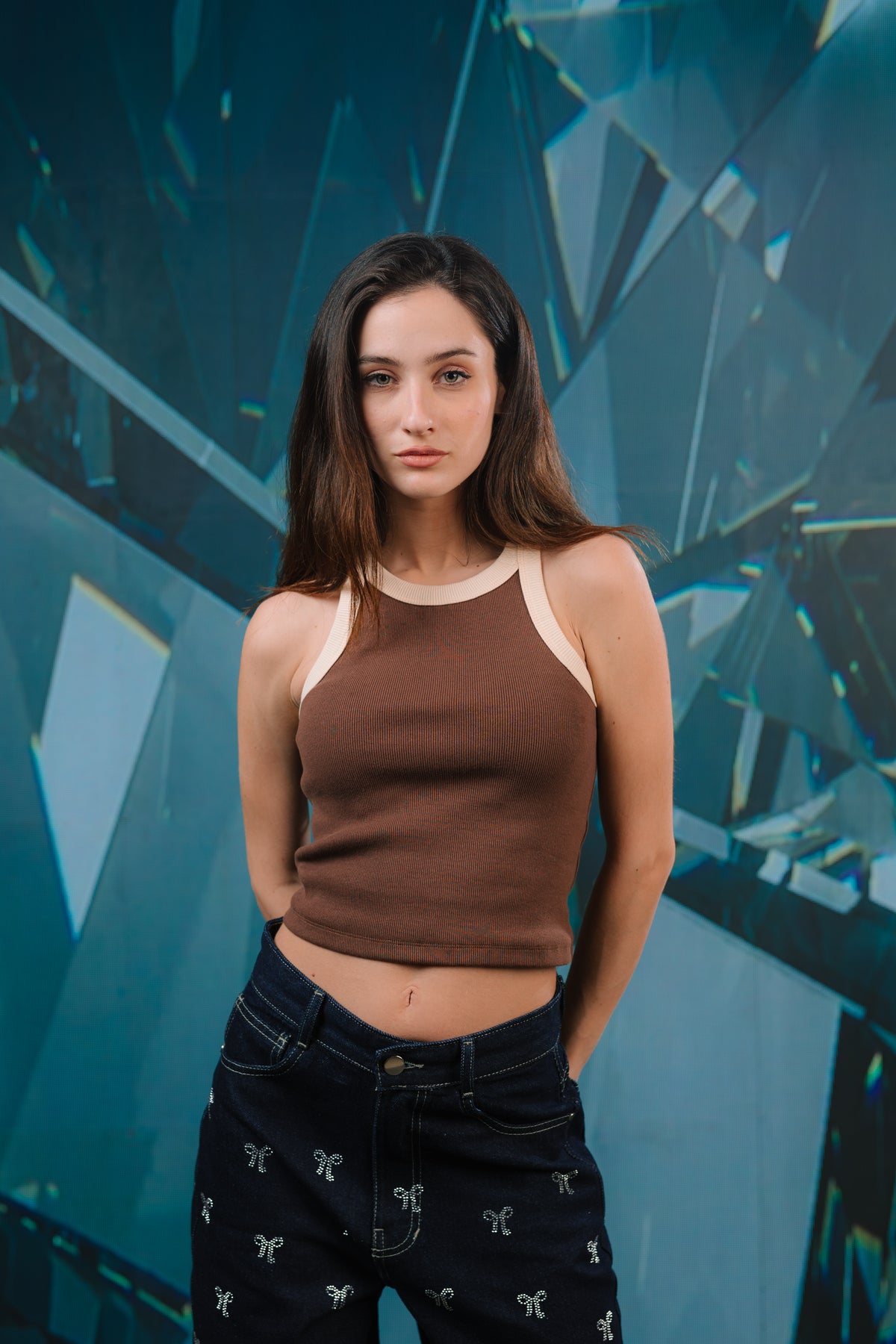 Brown Two Tone Tank