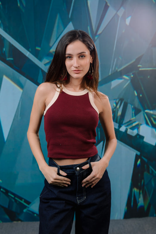 Burgundy Two Tone Tank