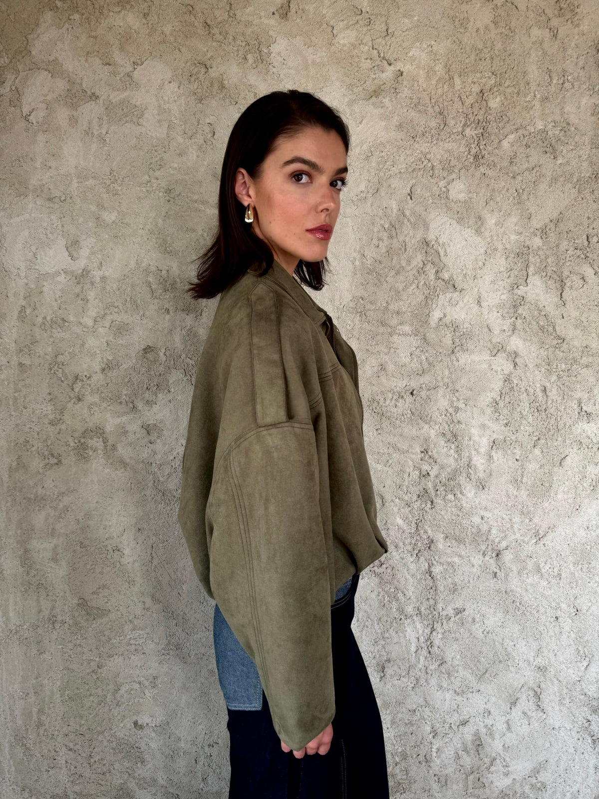Olive Suede Jacket