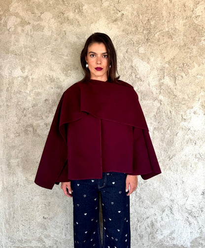 Burgundy Jacket Cape