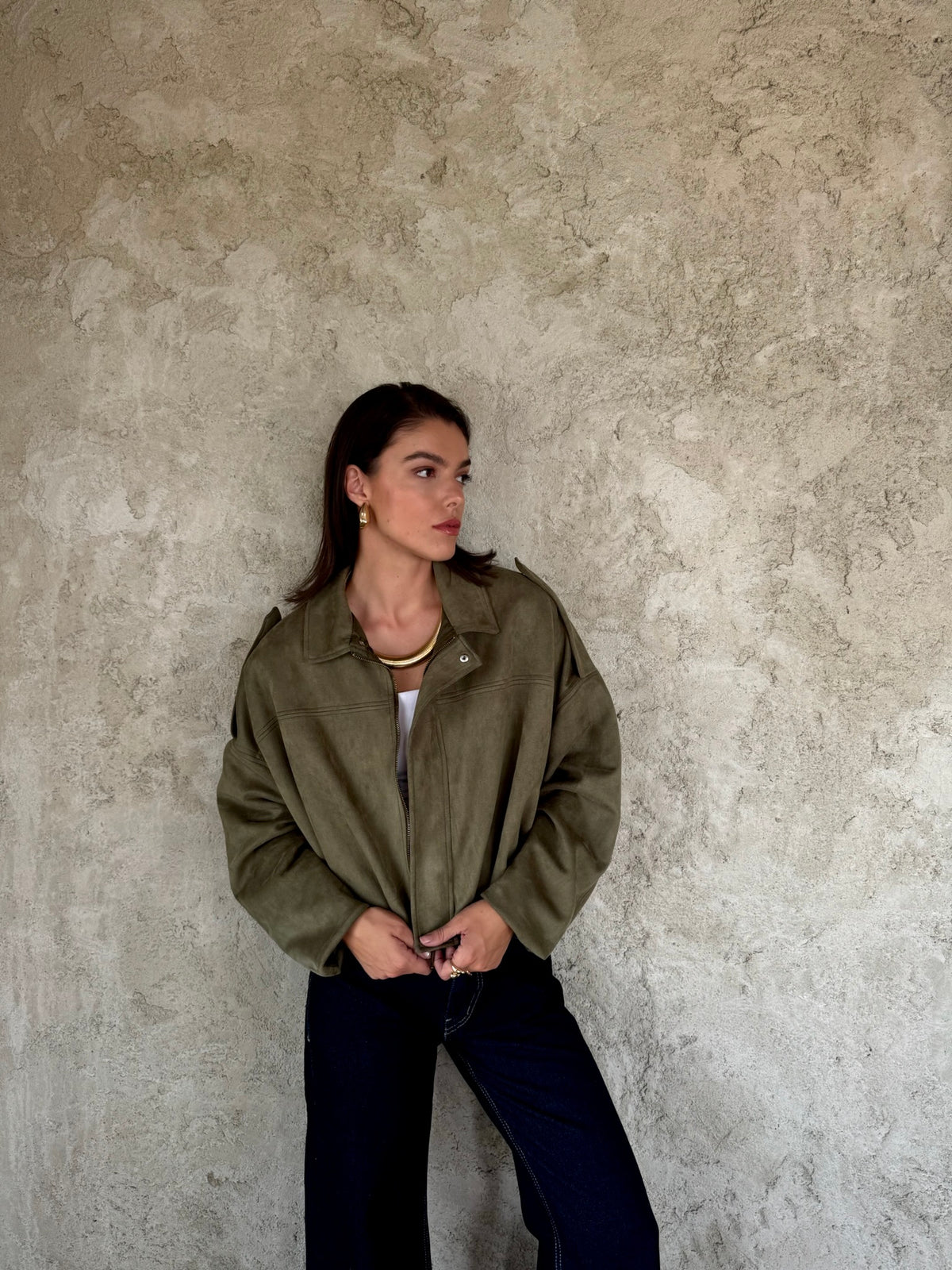 Olive Suede Jacket