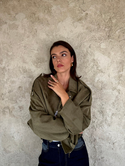 Olive Suede Jacket