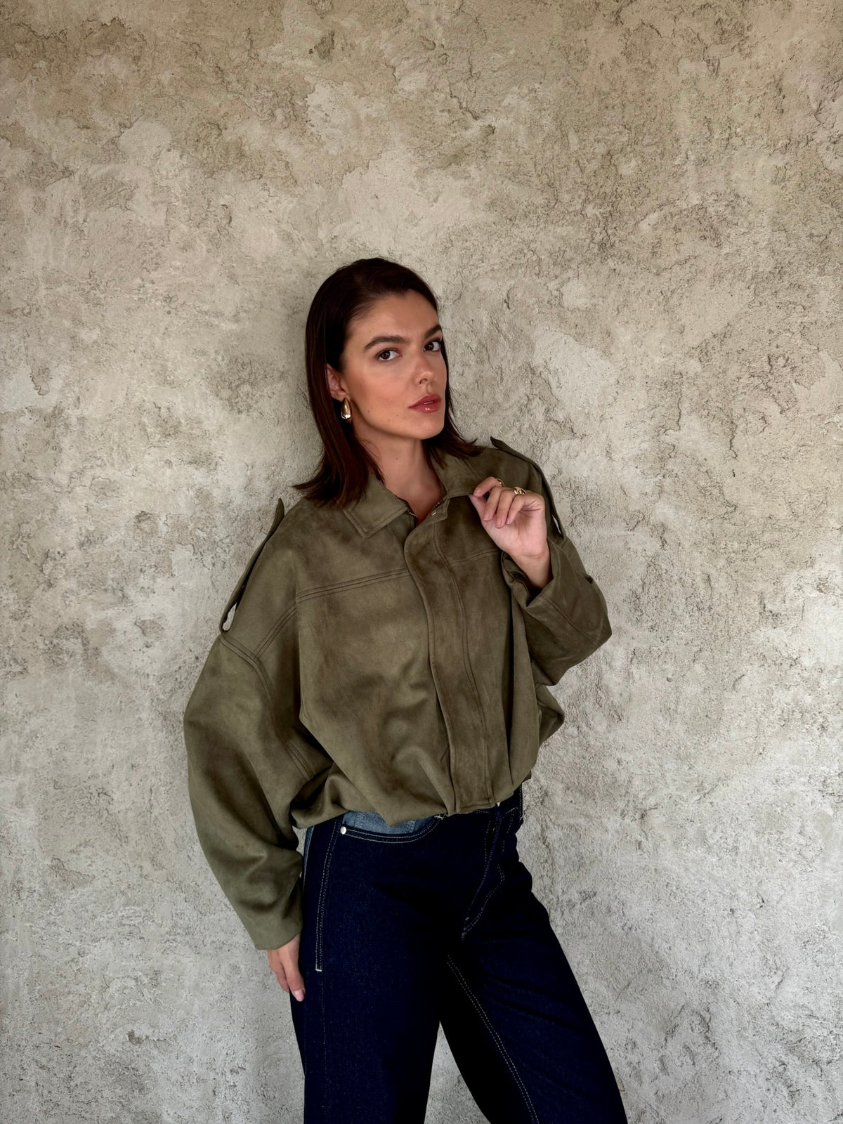 Olive Suede Jacket