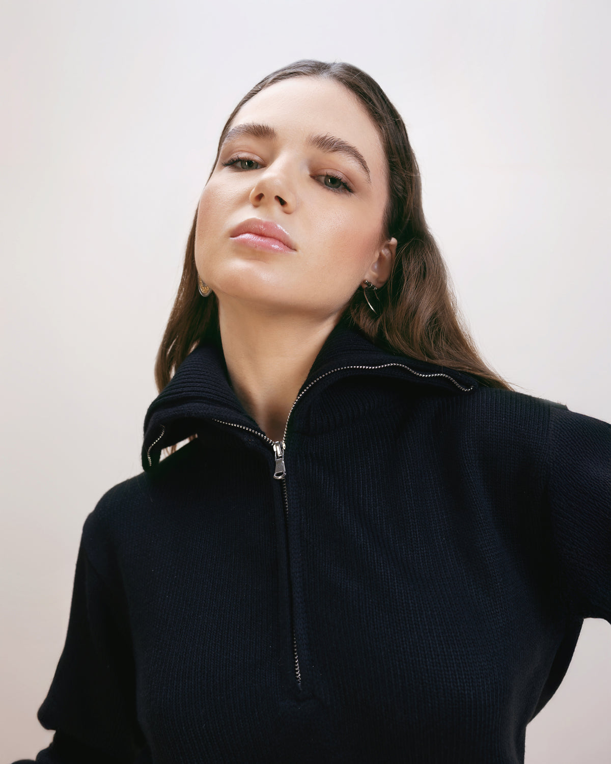Black Half Zip Sweater
