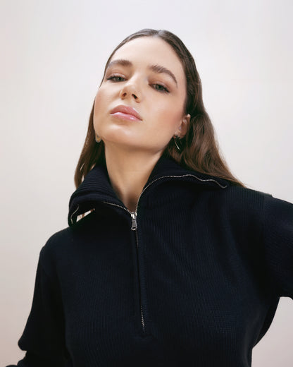 Black Half Zip Sweater